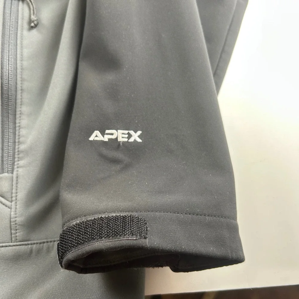 The North Face Men's XXL Apex Softshell Jacket Grey Black Full Zip Fleece Lined